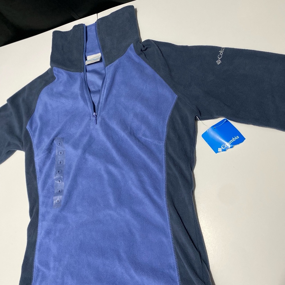 Columbia Blue and Navy Fleece Pullover Jacket
